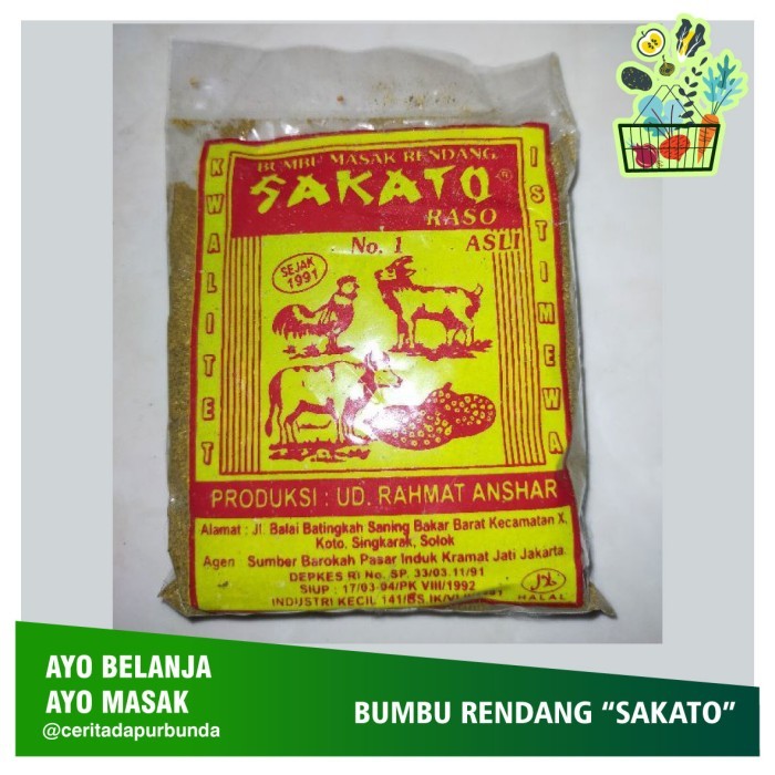 

BUMBU RENDANG SERBUK SAKATO Asli MINANG 50 gram