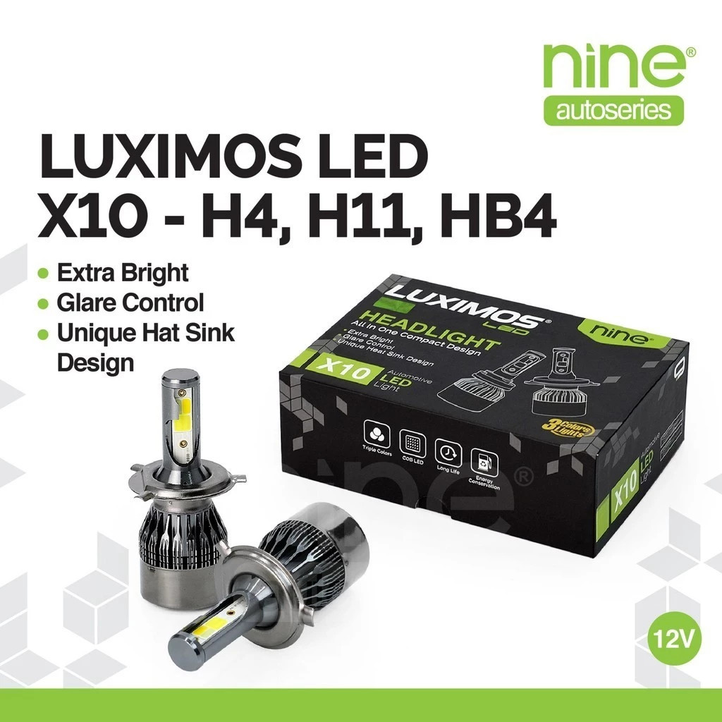 LAMPU LED HEADLAMP/FOOGLAMP MOBIL X10 ECO9 3 COLOR WHITE YELLOW ICE BLUE H4 H11 H7 HB4(9006)