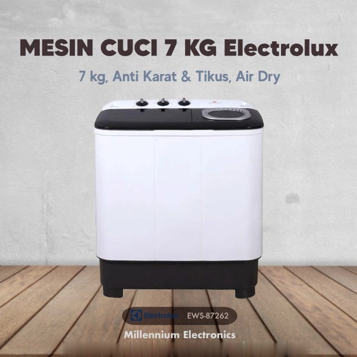 MESIN CUCI ELECTROLUX EWS 87262 WA TWIN TUBE EWS87262WA 2 TABUNG 7KG