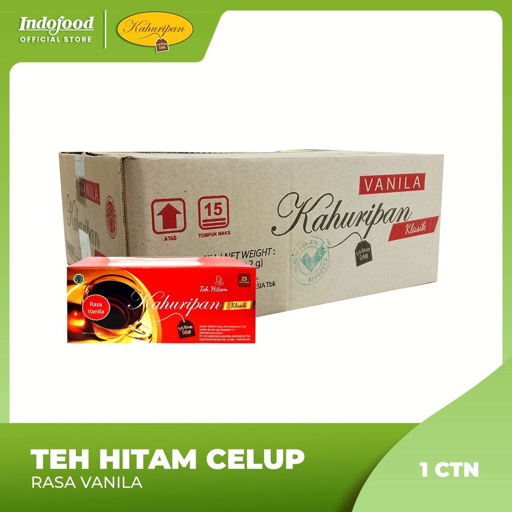 

1 ctn Teh Kahuripan - Teh Hitam Celup rasa Vanilla (1 kotak isi 25 kantong teh)