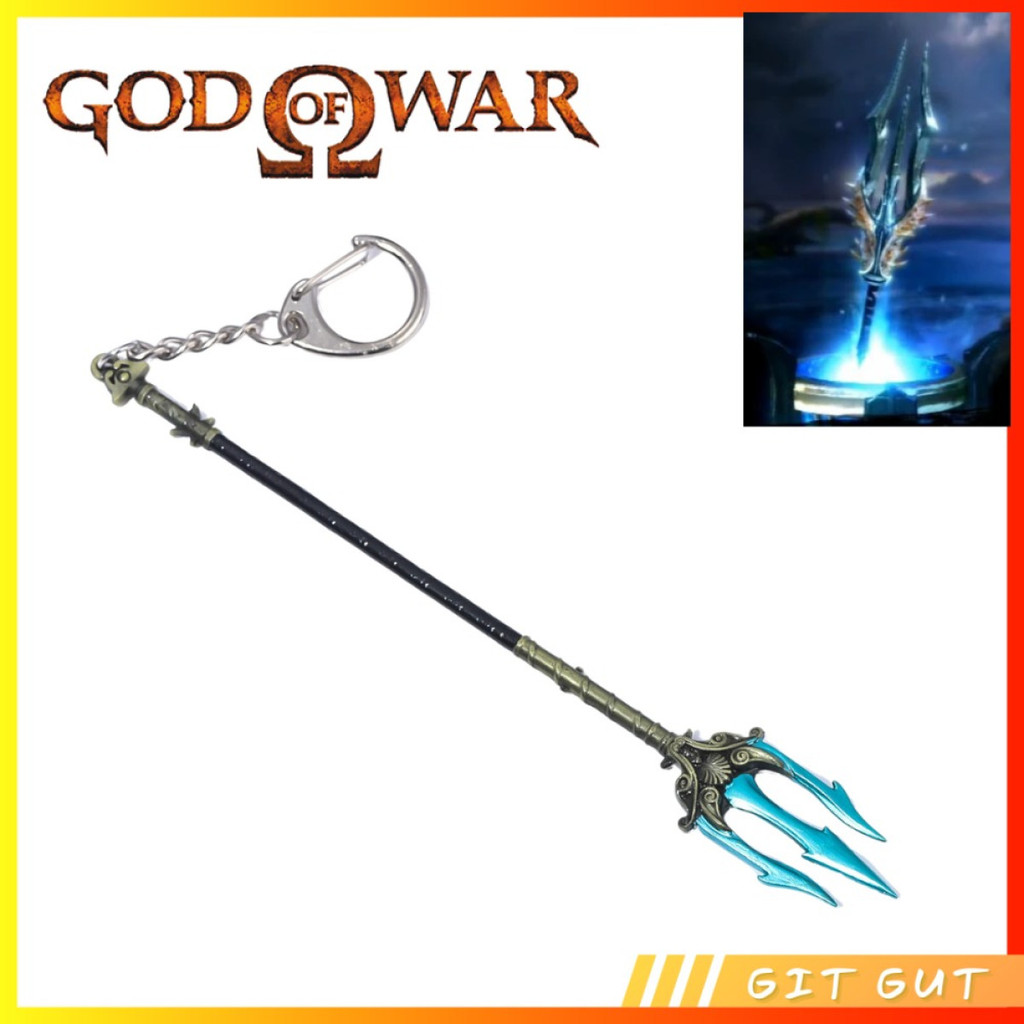 Keychain Gantungan Kunci God of War Trident Spear Lance of Poseidon