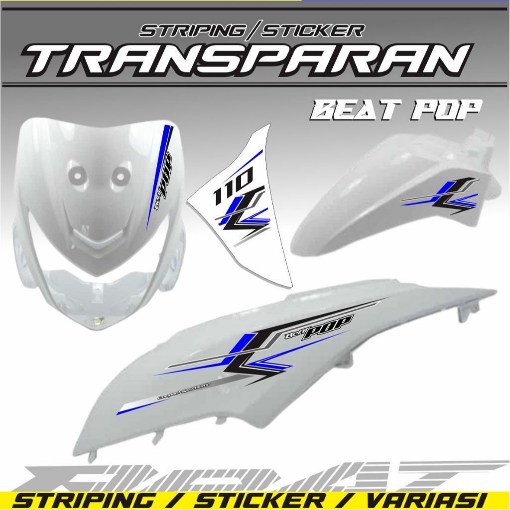 VARIASI STIKER / STIKER TRANSFARAN / STRIPING MOTOR BEAT POP NEW / VARIASI TRANSPARAN BEAT POP