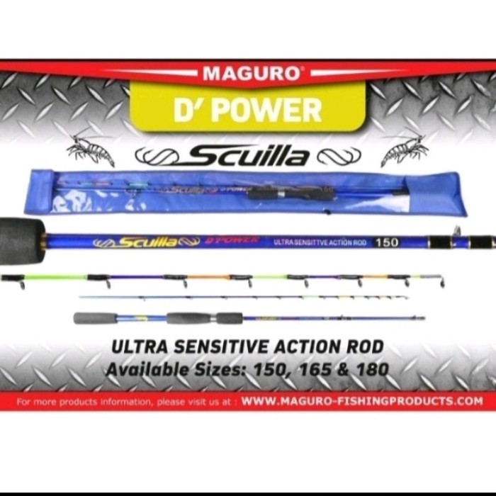 joran udang maguro scuilla d'power carbon - panjang 180cm