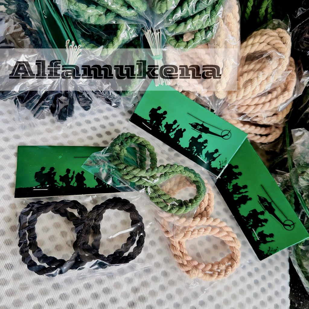 Tali karet kaki dengan pengait | karet kaki PDL | komando | TNI | karet celana - TALI KARET CELANA P