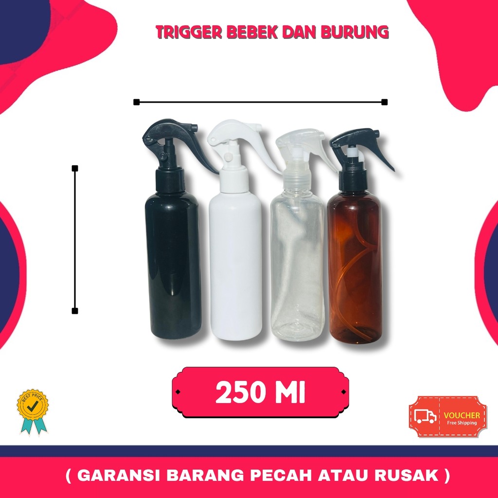 Botol Trigger 250Ml Burung Bebek | Botol Spray 250ml | Botol Pet 250 Ml | Botol Bebek 250ML