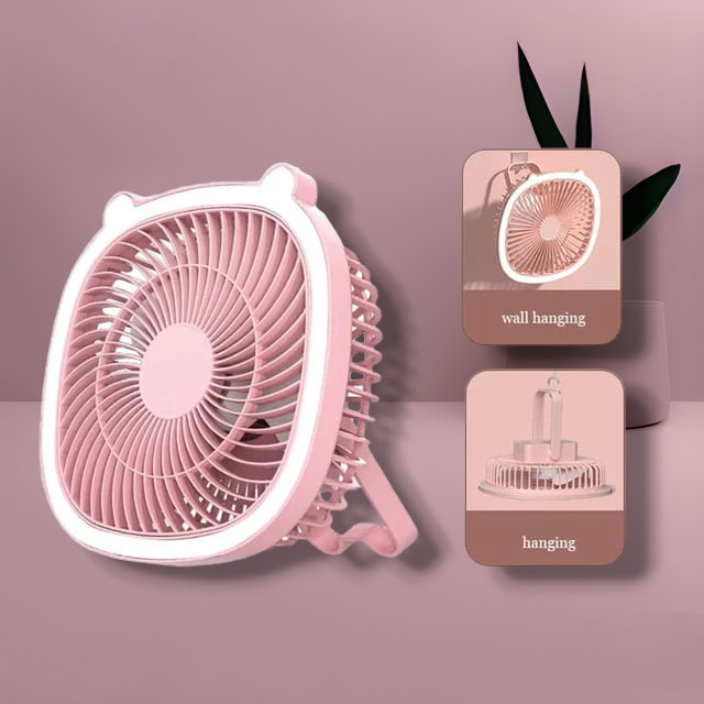 ER Kipas Angin Duduk Multifungsi Kipas Gantung Pengisian Besar 3 Kipas Angin Portable 4in1 Dengan