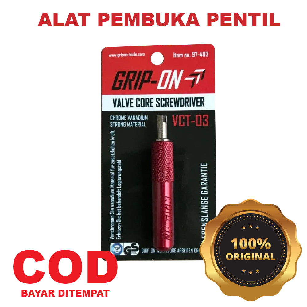 Grip-On Alat Buka Pentil Ban Roda Motor - Valve Core Screwdriver ORIGINAL PRODUC
