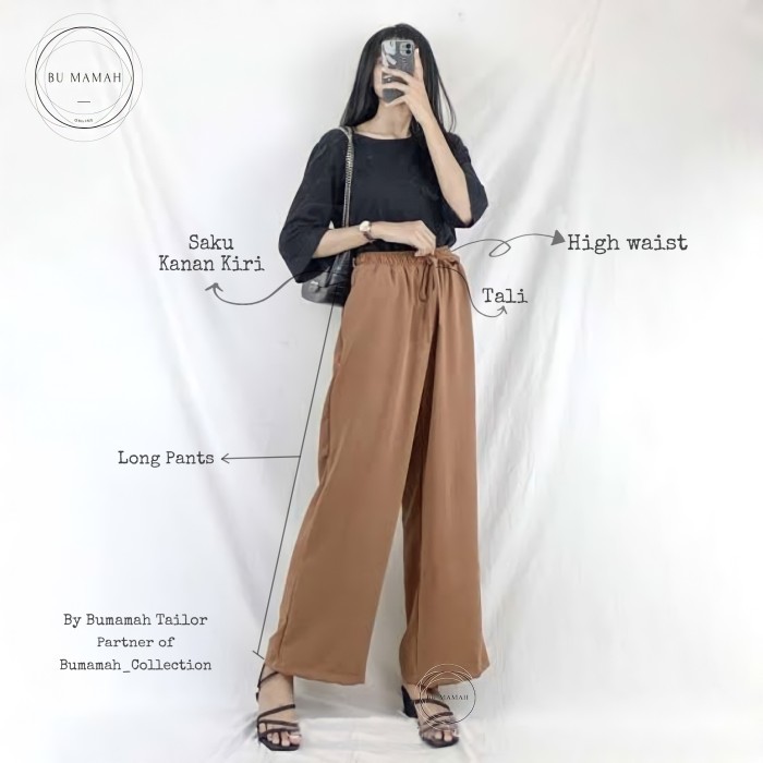 MURAH✨ - Highwaist Kulot Crinkle Premium Kulot Highwaist + Kulot Air Flow - Hitam, All Size