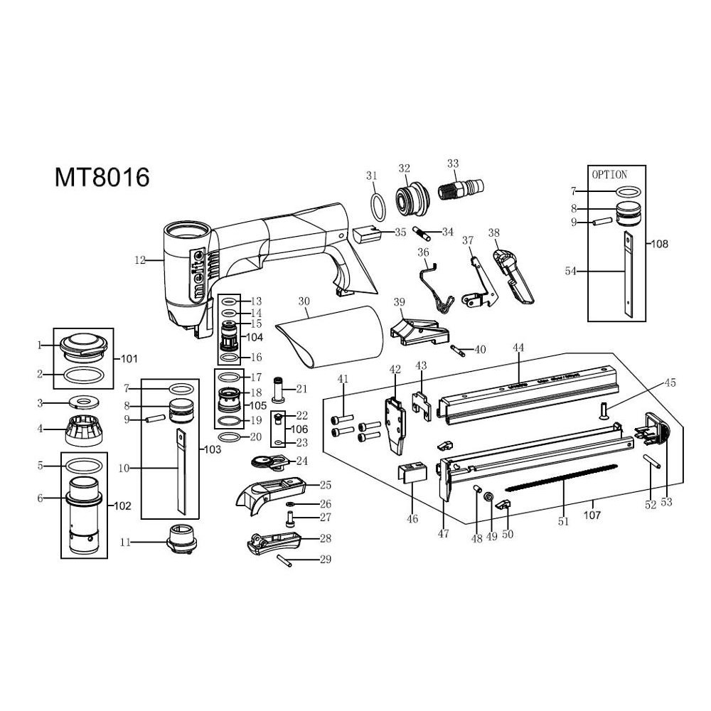 

spare parts for Meite stapler MT8016