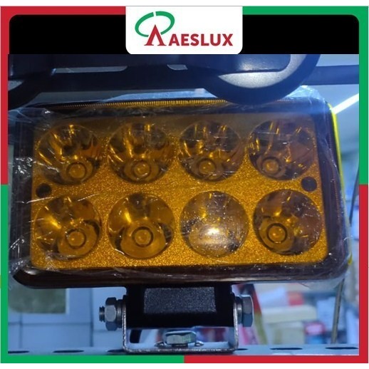 Lampu Sorot Biochi LED Mobil 8 mata Kuning Kotak