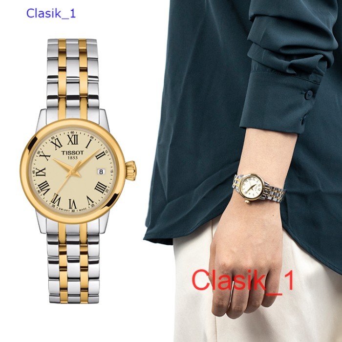 Original 100% Jam Tangan Wanita 28mm Tissot T129.210.22.263.00 Classic Dream Lady wiss Made Garansi 