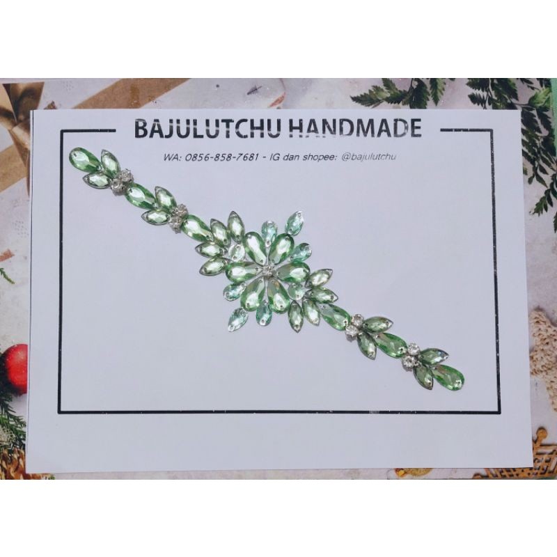 PB - Payet pinggang diamond rangkai hijau Sage mint Wardah