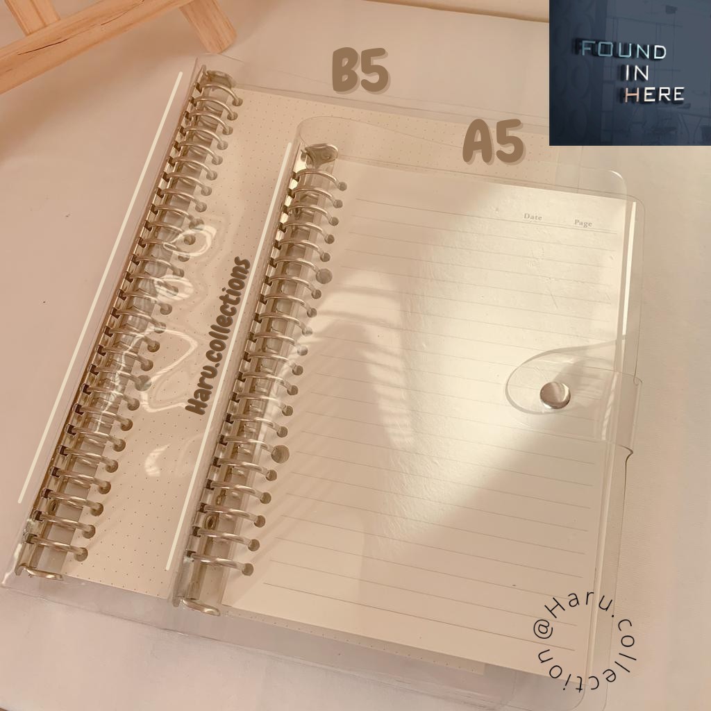 

HOT SALEE!! / [HARU] B5 A5 Cover Binder Transparent Binder Bening Transparan Journal
