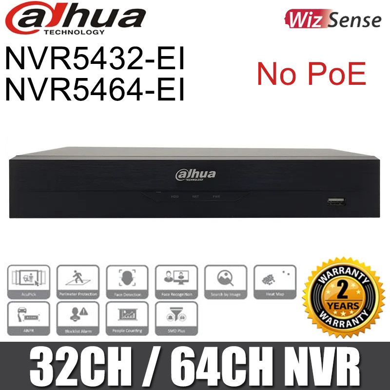 Original Dahua NVR5432-EI NVR5464-EI 32CH 64CH NVR 1.5U 4HDDs WizSense Network Video Recorder No PoE