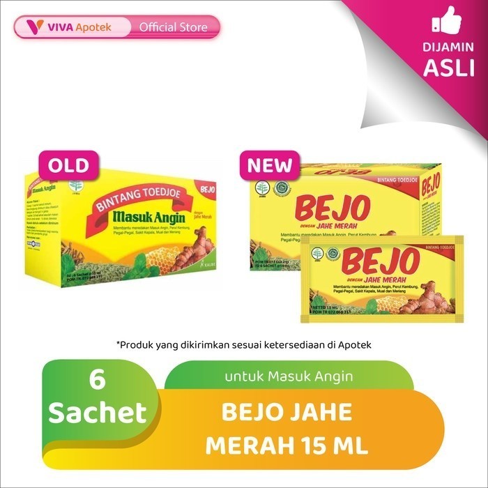 

Bejo Jahe Merah untuk Masuk Angin Sachet 15 ml (6 Sachet)