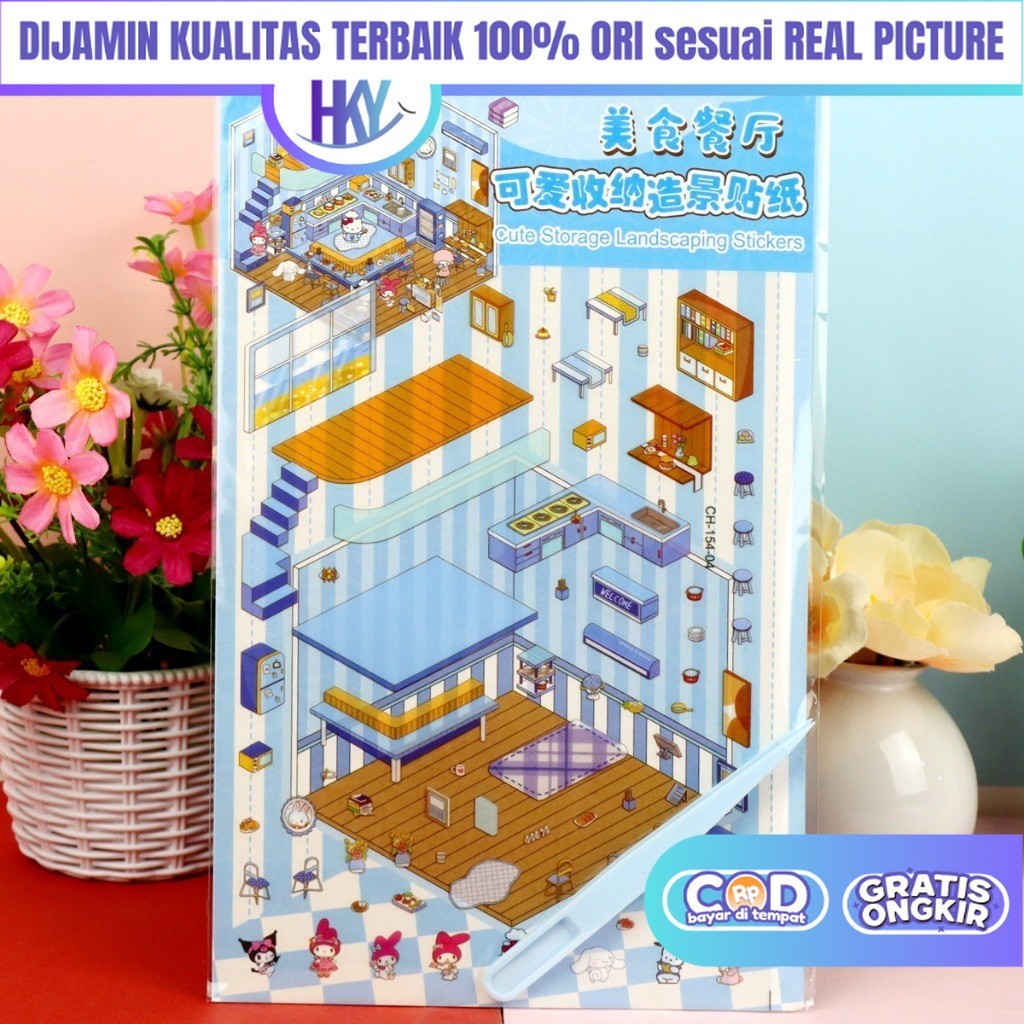 

HKY Mainan Puzzle Sticker Rumah Rumahan Cinnamoroll DIY 3D Edukasi Anak Perempuan KKV 7 5 4 3 Tahun
