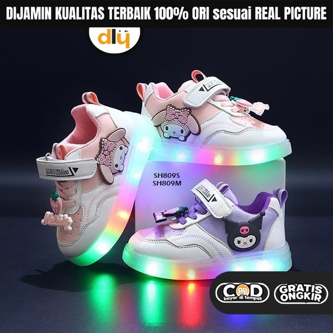 Sepatu LED Sneakers Anak Perempuan Laki Laki Casual 4 Tahun TK SD Import Premium Murah