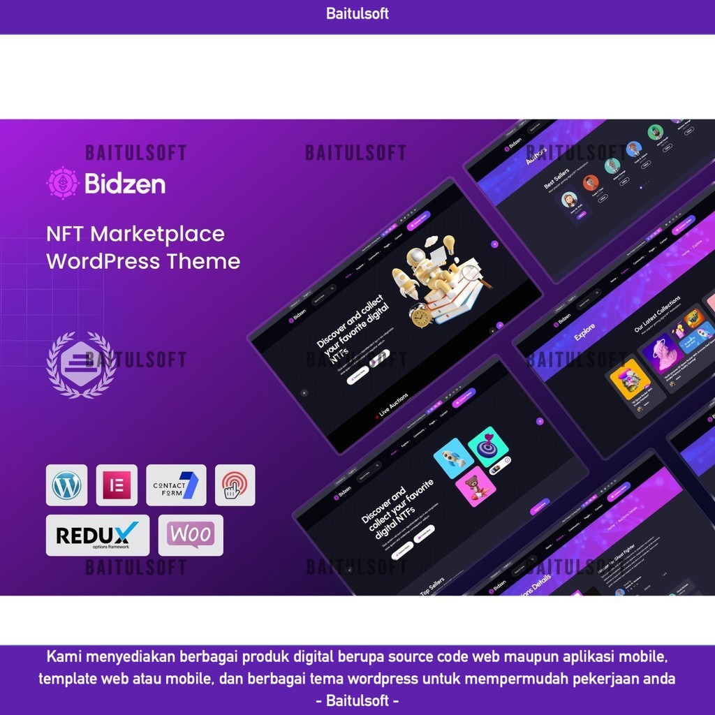 Tema Website WordPress Toko Online dan Marketplace | BIDZEN D5796