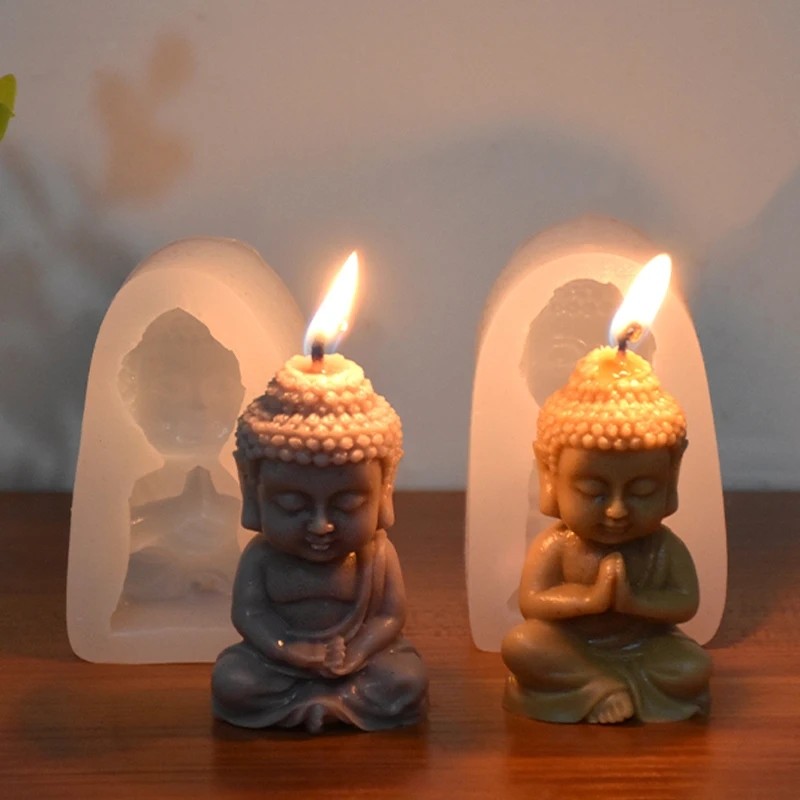 

3D Buddha Silicone Candle Mold Meditation Chanting Buddha Gypsum Clay Epoxy Resin Soap Making Supplies Church Decoration Process