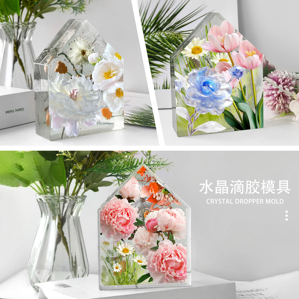 

Large Silicone Molds Epoxy Resin Casting Molds Hexagon/Heart Shape Mould DIY Flower Preservation Art Craft Tools Gift