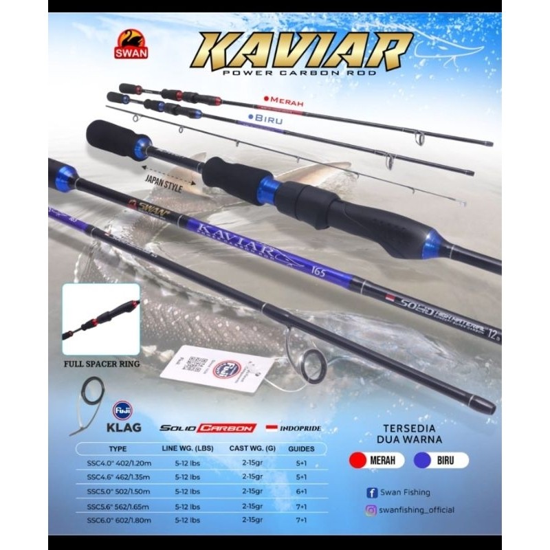 joran swan kaviar solid carbon 120 135 150 165 180 joran pancing carbon kuat