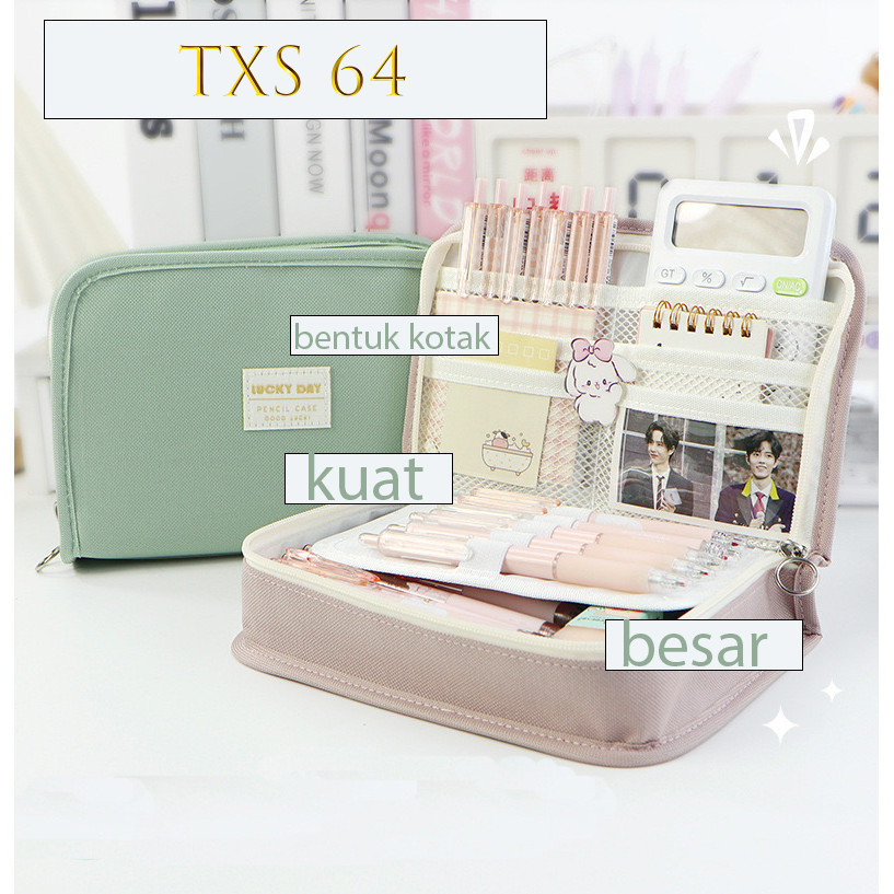 

JAMIN MURAH !!!TXS64 Pen Pencil Case Kotak Tempat Pensil JUMBO LUCKYDAY Macaron Color MKT(BISA LANGSUNG ORDER)
