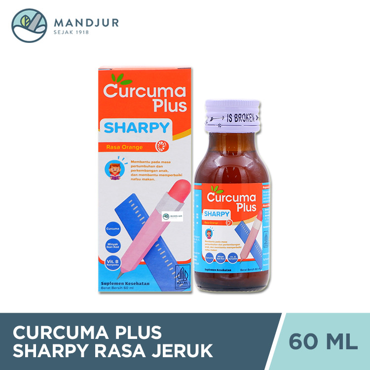 Curcuma Plus Sharpy Rasa Jeruk 60 mL - Suplemen Pertumbuhan dan Penambah Nafsu Makan Anak