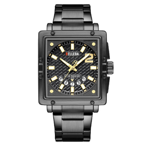 Ready JAM TANGAN BELLEDA 9085 RANTAI JAM TANGAN ANALOG SEGI  TANGGAL PRIA WANITA