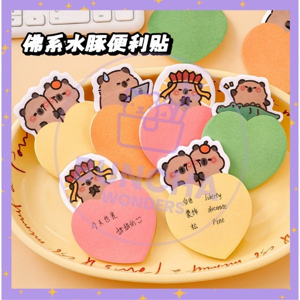 

BW Sticky Note Motif Kapibara Hati Tempelan Kertas Catatan Memo Note Karakter Mini Book Lucu S-SN021