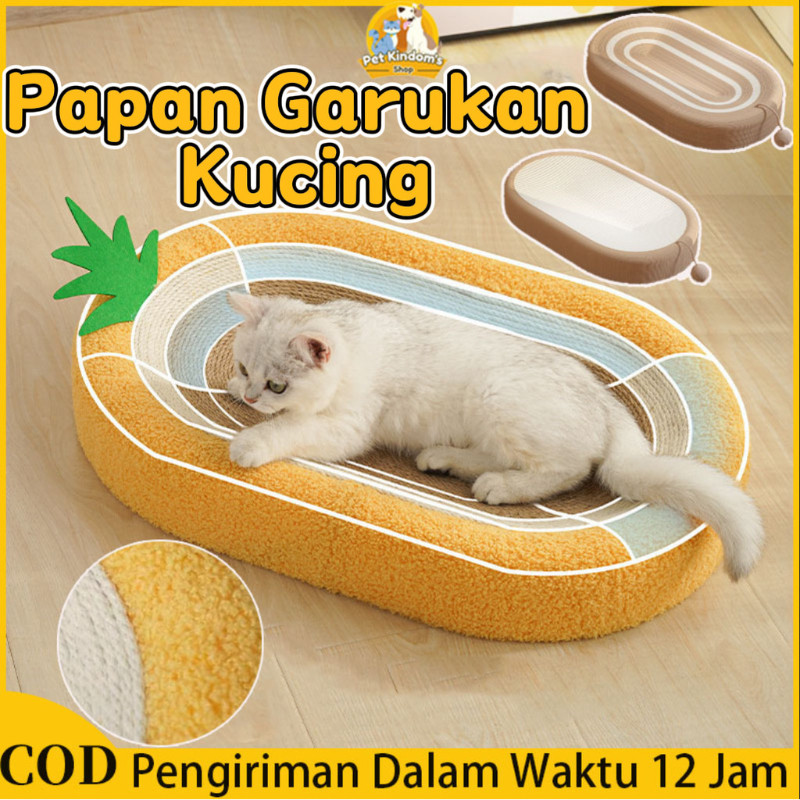 Papan Garukan Kucing / Papan Gores Kucing Sisal Oval Nanas / Papan Garukan Kucing Sisal Nanas