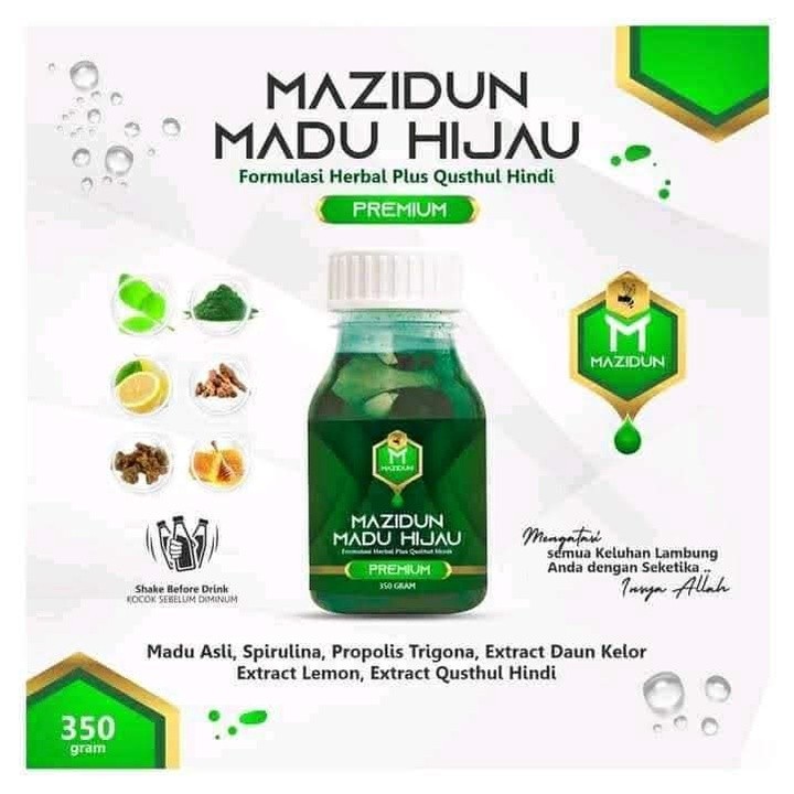 Madu Hijau Original Mazidun Formulasi Herbal dan Qusthul Hindi - madu hijau original-madu hijau alam