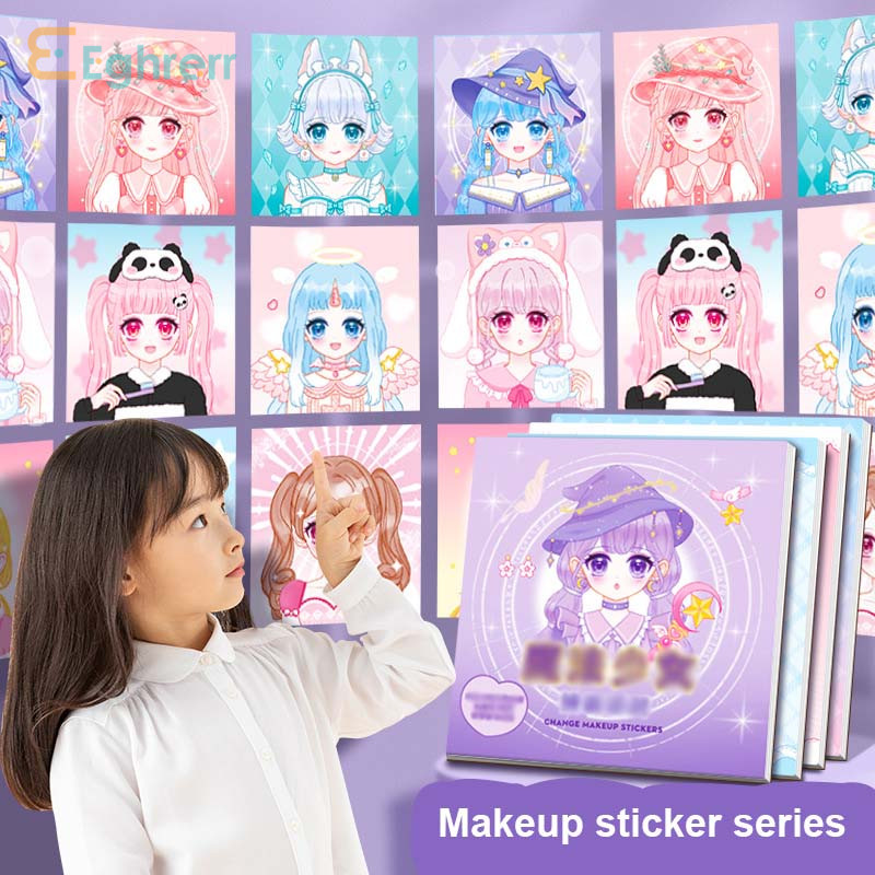 

Eeghrerr Beautiful Princess Cross-dressing Stickers Children Toy Cartoon Stickers Characters