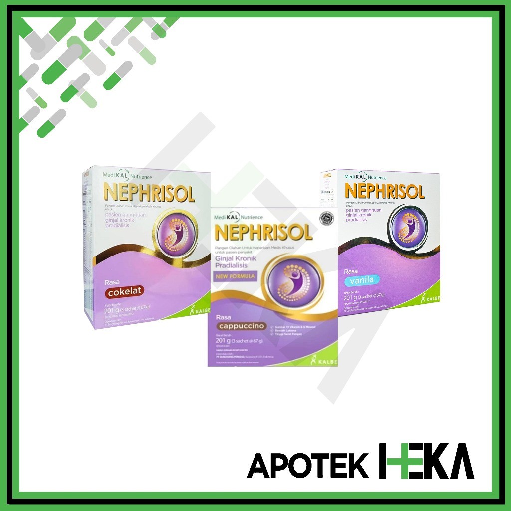 

[BUNDLE 4 Pcs] Nephrisol Vanila/Cappucino 201 Gram - Pasien Ginjal Pradialisis