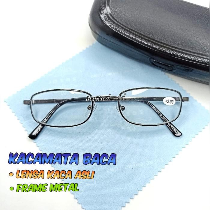 kacamata baca plus lensa kaca asli super fokus - +2,75