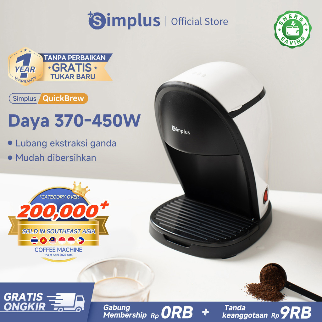 Simplus Coffee Maker Mesin Kopi 250ml Multifungsi Mesin Pembuat Kopi dan Teh Mode Drip