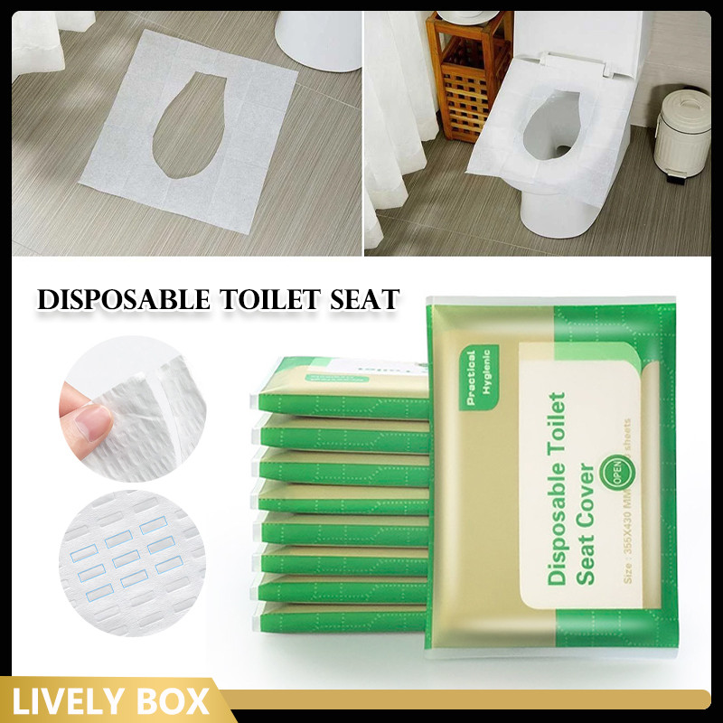 [20 lembar] ALAS DUDUK KLOSET TOILET PLASTIK TRAVEL TOILET/ Disposable Alas Duduk Kloset Toilet Plas