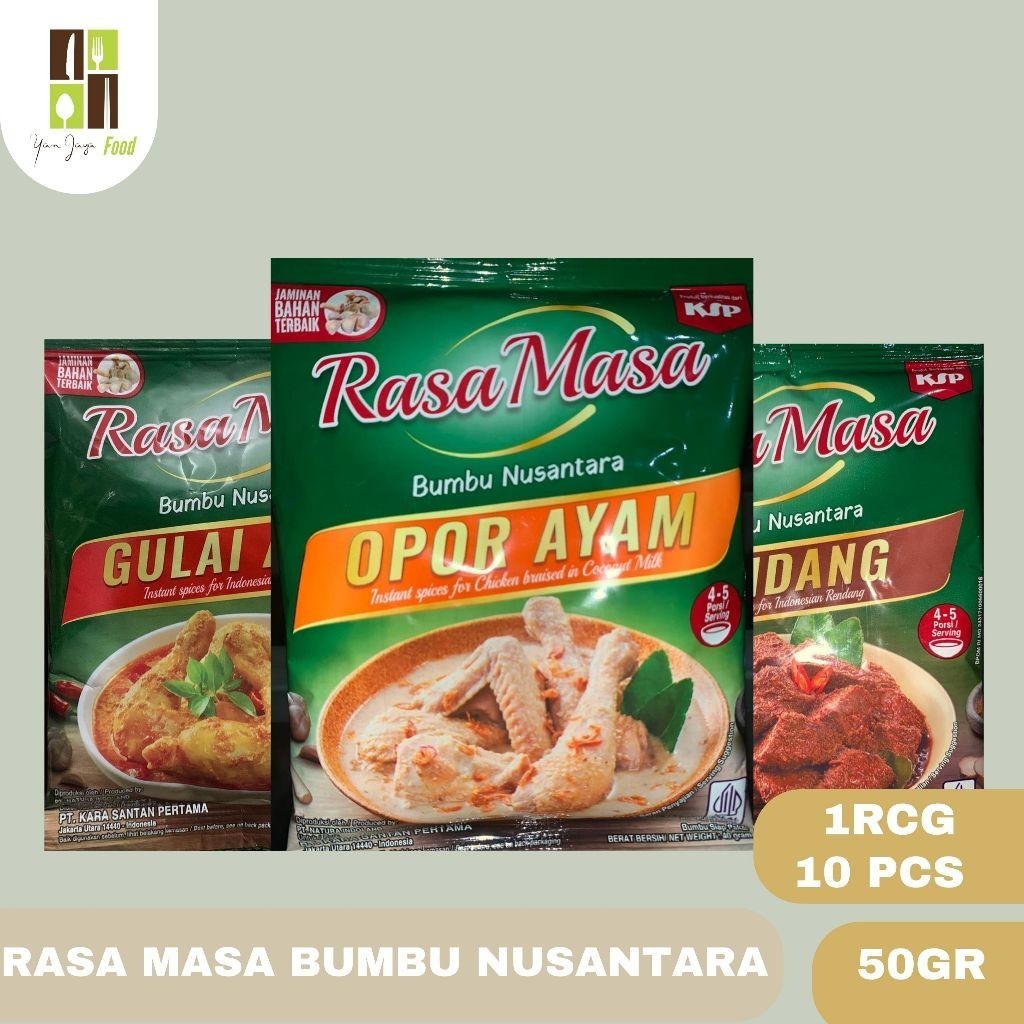 

Kara Rasa Masa Bumbu Nusantara/Bumbu Gulai Ayam/Bumbu Opor Ayam/Bumbu Rendang 50g 1 Renceng Isi 10 PCS