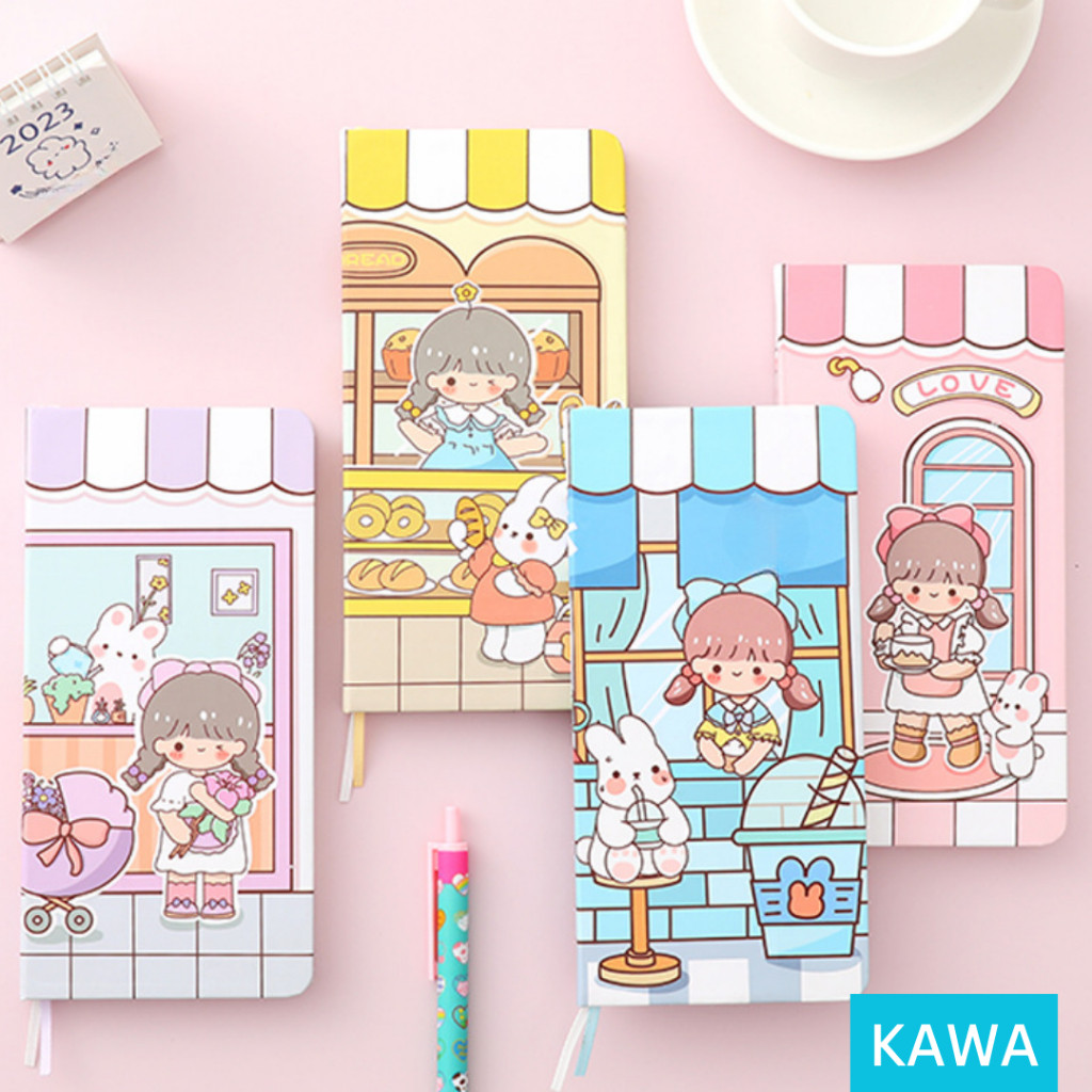

KAWA Buku Jurnal Notebook Weeks Lucu Free Stiker Kertas Grid Sampul Full Color Karakter Estetik Aesthetic MO