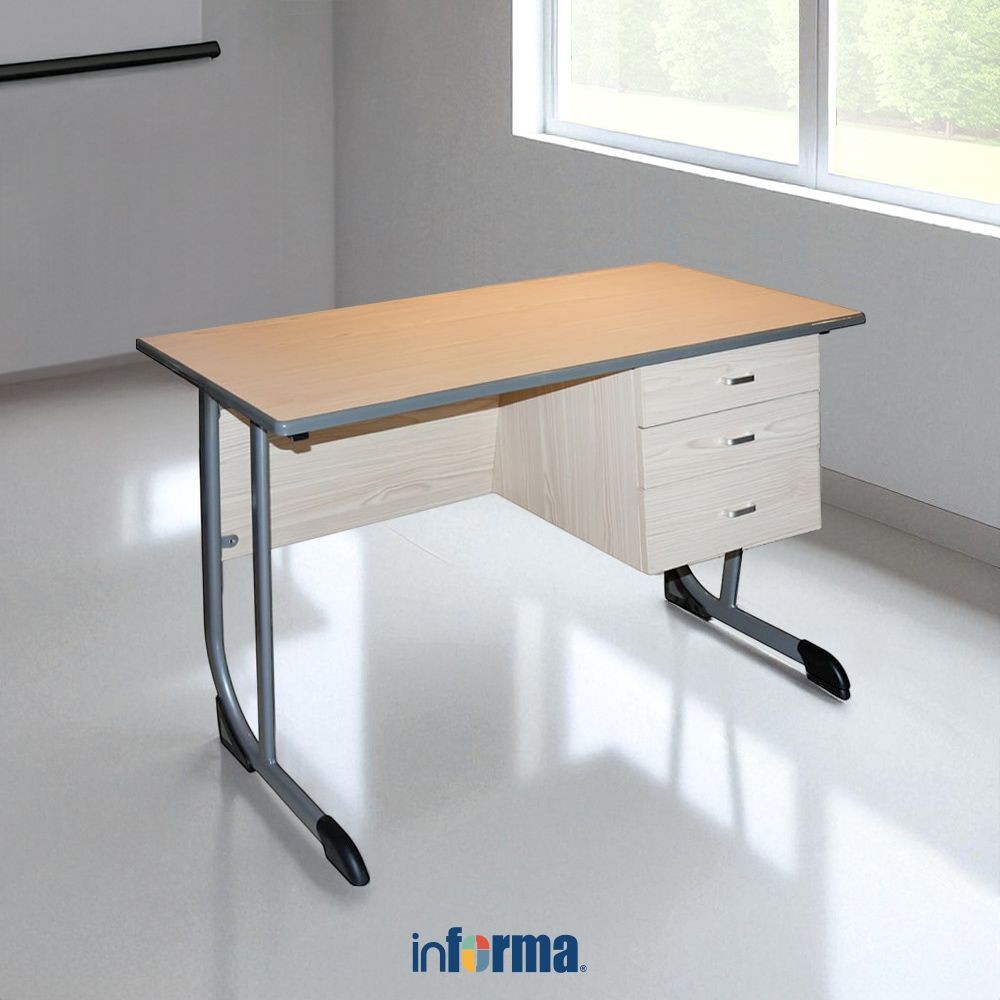 Informa Jacob Meja Guru - Abu-Abu School Teacher Table Furniture Sekolah Meja Dosen Guru School Furn