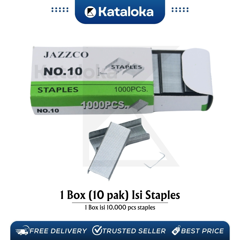 

KATALOKA 1 BOX 10,000 Pcs Staples Isi Stapler Refill Stapler JAZZCO No. 10
