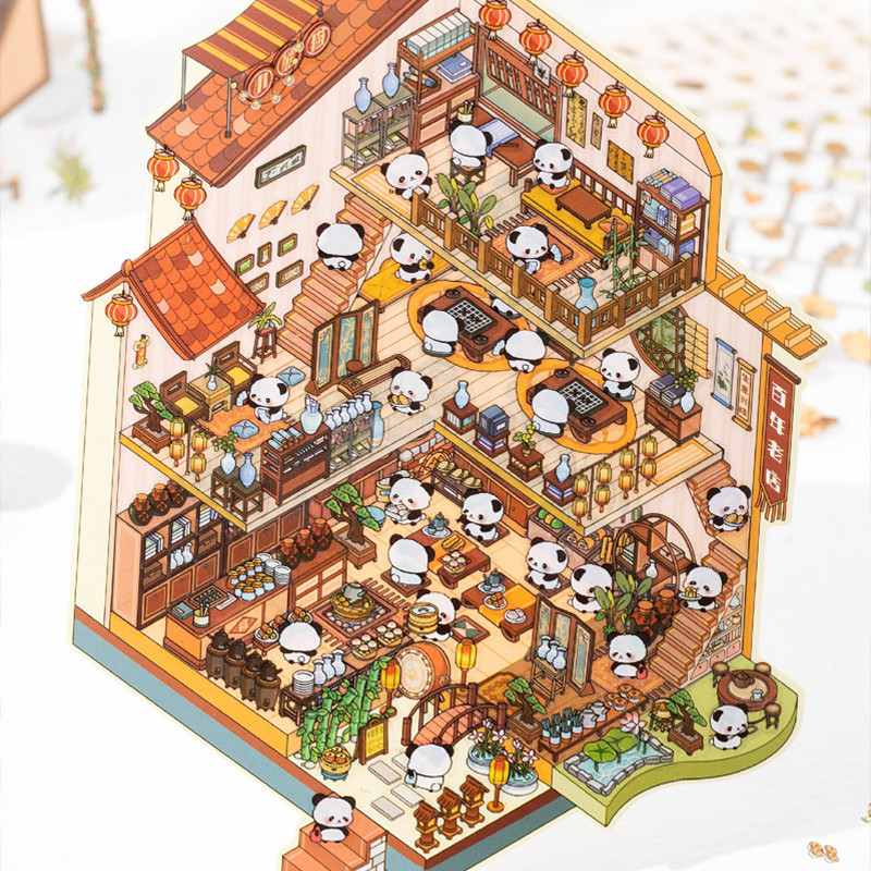 

2Style 4Sheets/bag Korean cute fun DIY landscaping stickers three-dimensional cabin decompression landscaping scene handbook