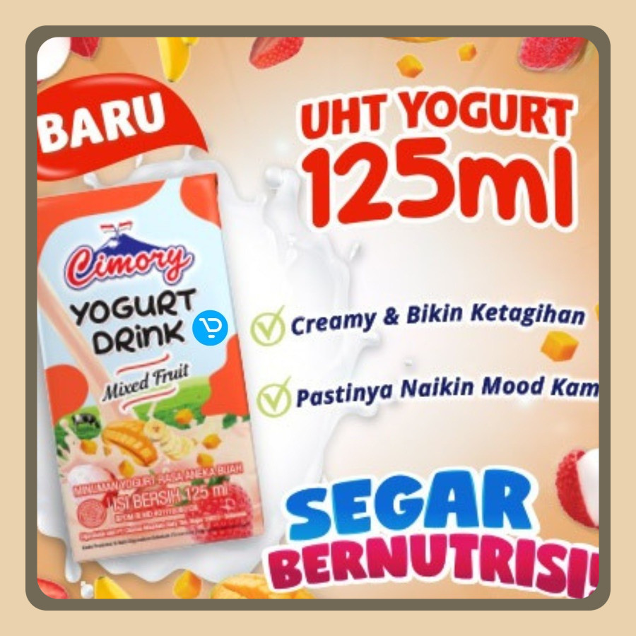 

BARU CIMORY YOGURT DRINK MIXED FRUIT 125 ML 1 DUS =40 PCS