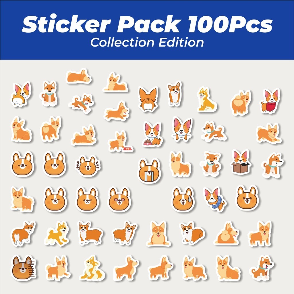 

Hot Stiker Kartun Corgi Lucu Anti Air Stikers Berperekat Waterproof Sticker Decal Buat Motor Helm Buku Journal Koper Casing HP Laptop Botol Minum