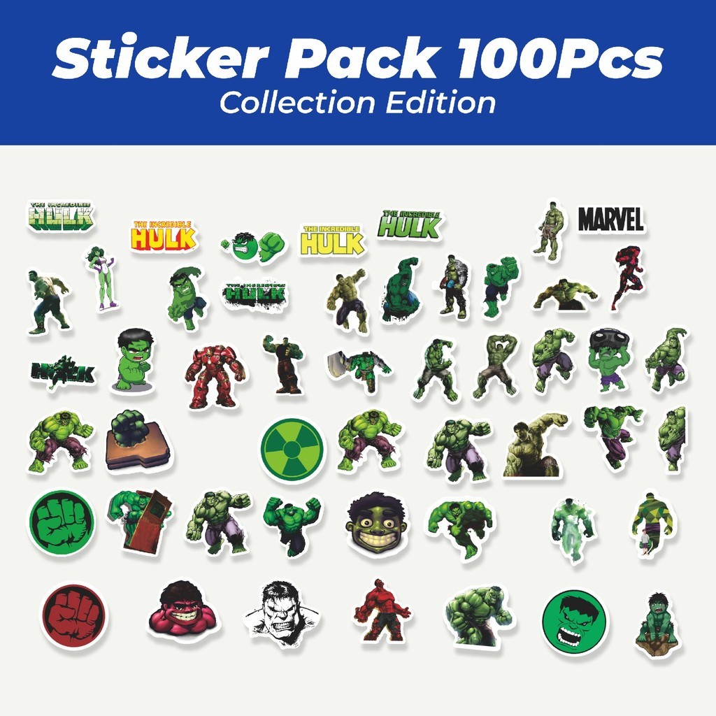 

Hot Sticker Kartun The Incredible Hulk Sticker Lucu Anti Air Stikers Berperekat Waterproof Sticker Decal Buat Motor Helm Buku Journal Koper Casing HP Laptop Botol Minum