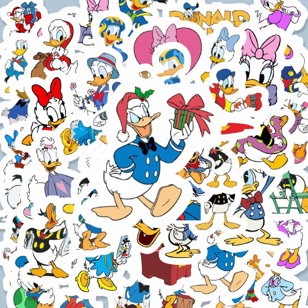 

100PCS Lucu Stiker Kartun Donal Duck atau Donal Bebek Stiker Aesthetic Stiker Anti Air Stikers Berperekat Waterproof sticker decal buat Motor Helm Buku Journal Koper Casing HP Laptop Botol Minum Hadiah anak