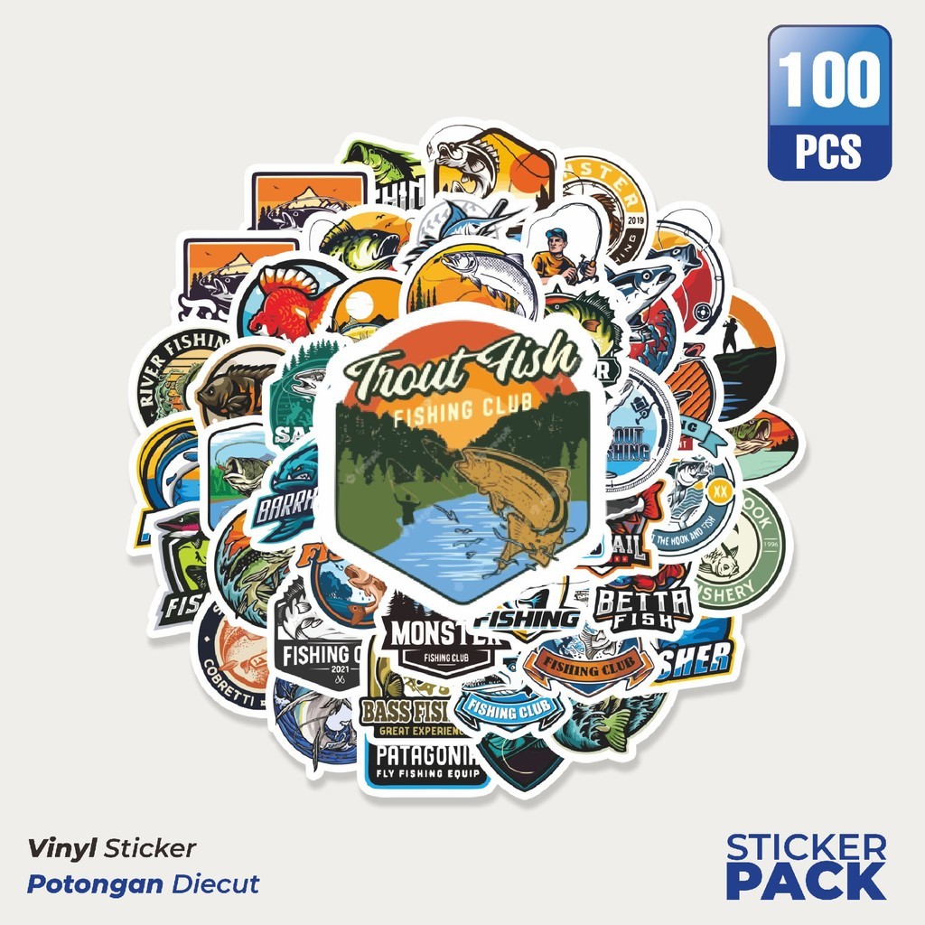 

Stiker Vinyl Stiker Fishing Adventure/Mancing Waterproof Aesthetic- Untuk Laptop, Motor, dan Helm - Paper Stationery Pack