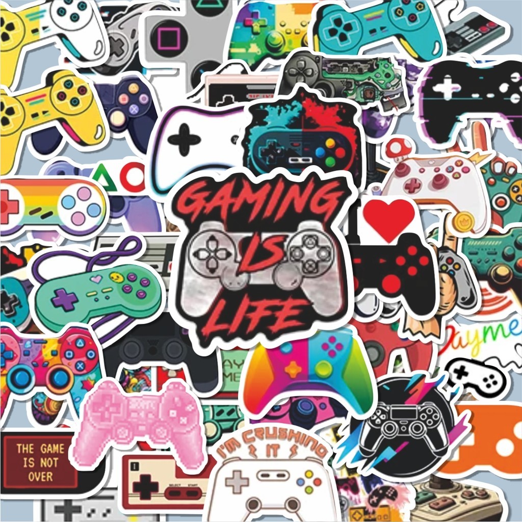 

100PCS Lucu Stiker Gamepad Stiker Aesthetic Stiker Anti Air Stikers Berperekat Waterproof sticker decal buat Motor Helm Buku Journal Koper Casing HP Laptop Botol Minum Hadiah anak