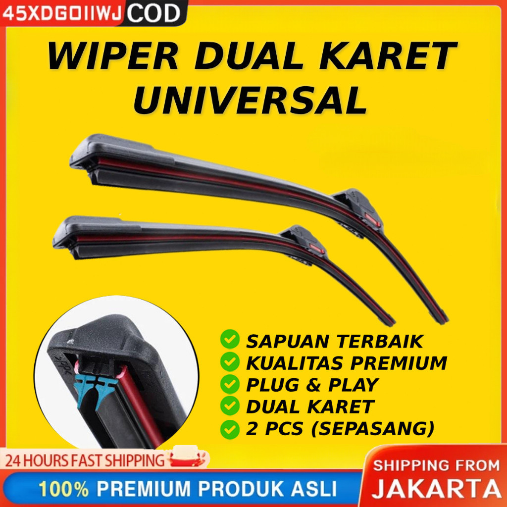 Wiper Frameless Dual Blade Wiper Mobil Dual Blade - Universal Semua Mobil - Wiper Frameless Dual Kar