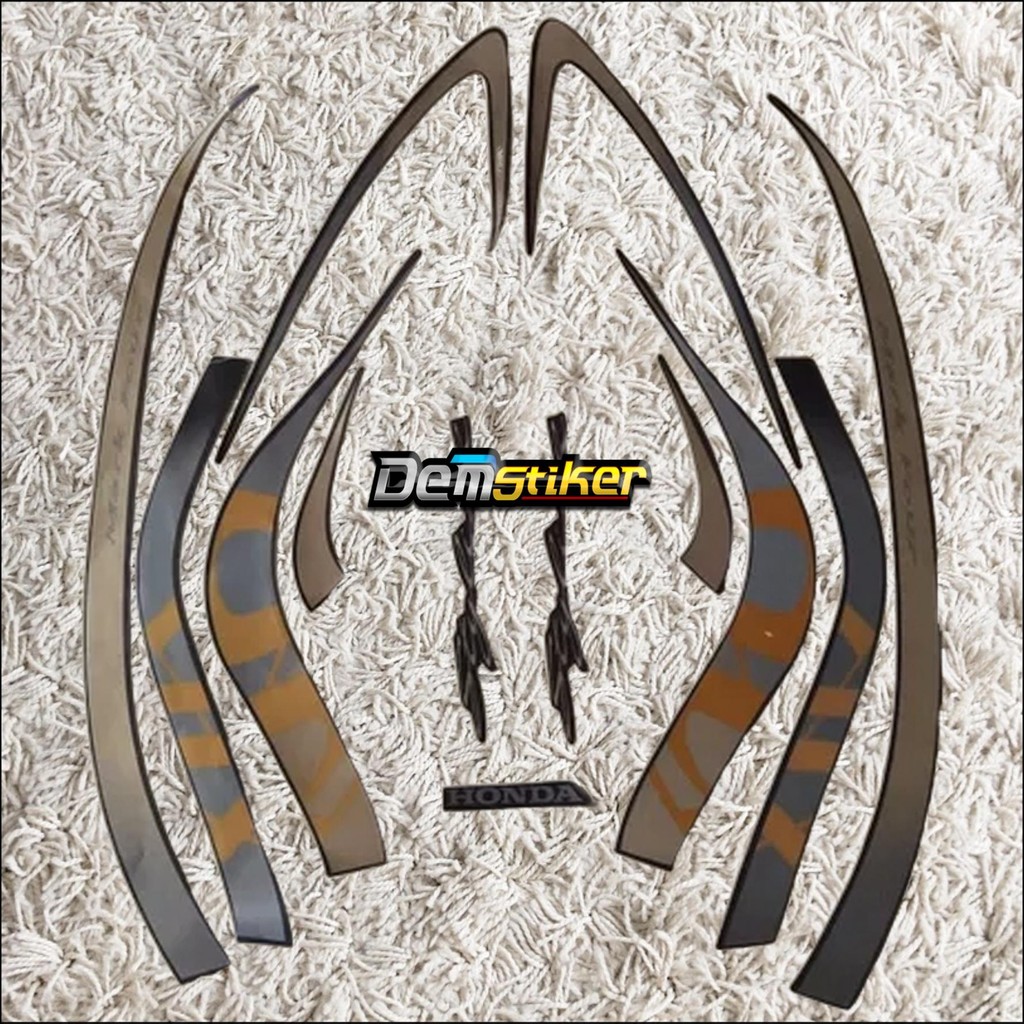 Stiker Striping Motor SCOOPY STYLISH 2021 MATTE BROWN Sticker Lis Body Standar