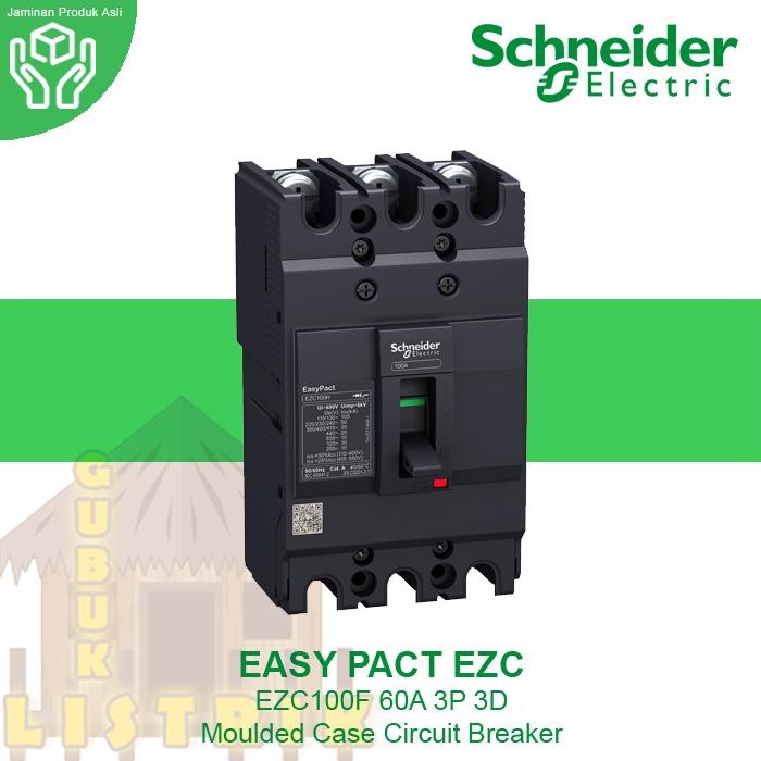Schneider Electric Easypact EZC MCCB EZC100F 60A 3P/3d - EZC100F3060